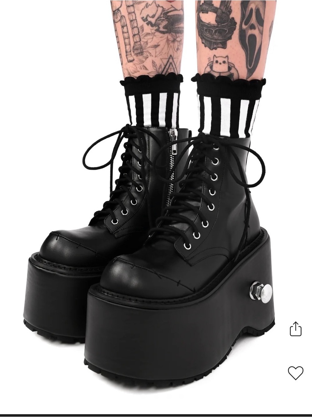 Foxblood Monster Platform Lace-Up Combat Boots - size 7 NIB